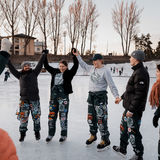 Students of the Mikkeli Campus playing hockey