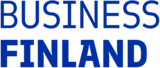 Logo of Business Finland. Transparent background, blue text reading "Business" on upper row and "Finland" on the lower row.