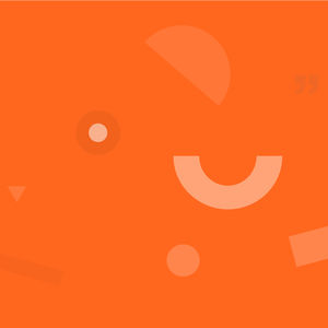 Drupal image for Comms use only. Abstract graphic with orange semi-circles and squares on a red background..