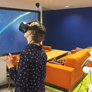 virtual space journey and a robot in aalto elec research winter day 2019