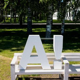 Aalto logo on the bench.