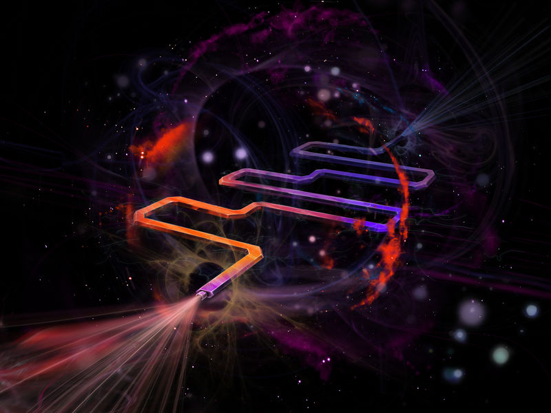Artistic impression of a superconducting resonator coupled with its quantum-mechanical environment. Image: Heikka Valja.