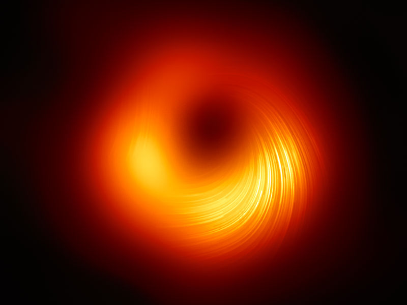 A view of the M87 supermassive black hole in polarised light, © EHT Collaboration