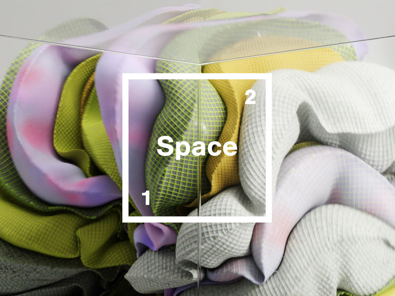 Still of textile innovation animation with Space 21 logo on top.