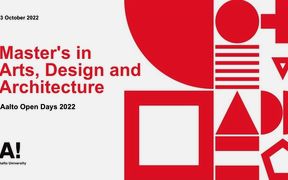 Master's in Arts, design and architecture webinar's opening slide