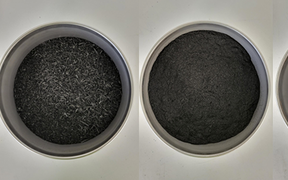 Biochar samples sorted according to size