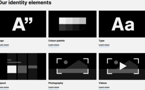 icons for subjects logo, colour palette, type, layout, photography and videos