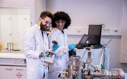 Doctoral students in the lab