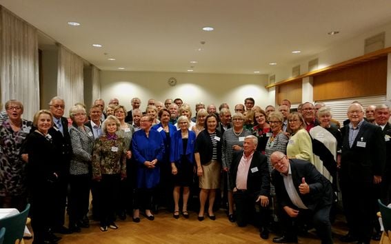 Finnfocuksen 50-vuotismerkkipäivän juhlintaa Kauppakorkeakoululla