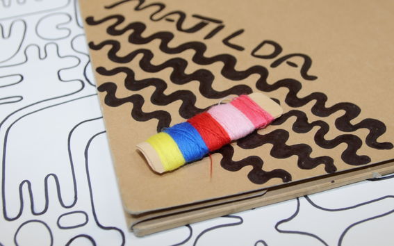 Matilda's colour palette, pattern and norebook. Photo: Enni Grundström