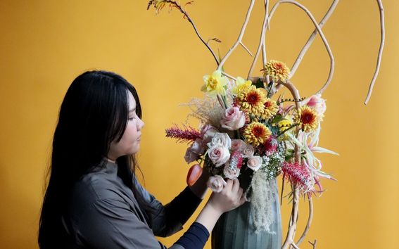 Irene Purasachit with flowers