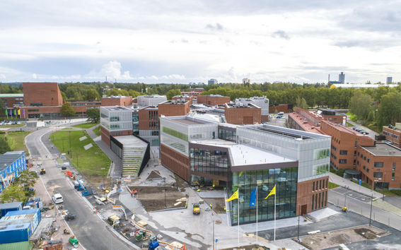 Kuvassa näkyy Kauppakorkeakoulun uusi rakennus osoitteessa Ekonominaukio 1. Kuva: Mikko Raskinen / Aalto-yliopisto.
