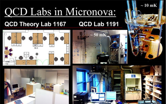 Cryostats and measurement equipment in QCD Labs