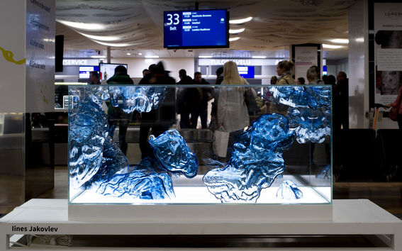 Fragile Water display at Helsinki-Vantaa airport