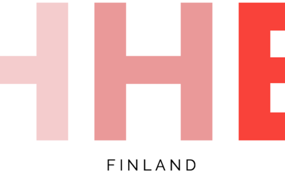 3 red letters of H and text "Finland".