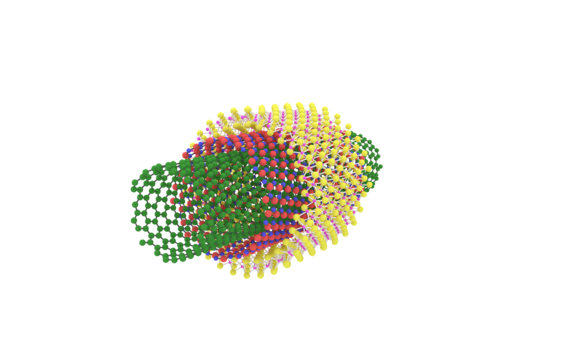 Different nanotubes layered on top of eachother