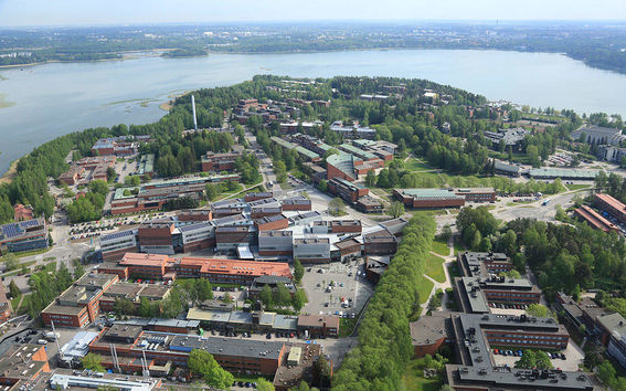 Aerial picture of Otaniemi during the summer
