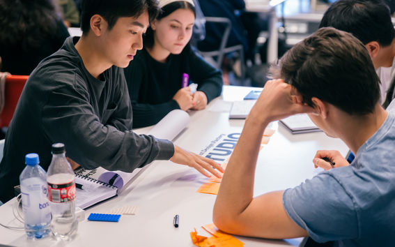 Students learn about the startup ecosystem in a workshop