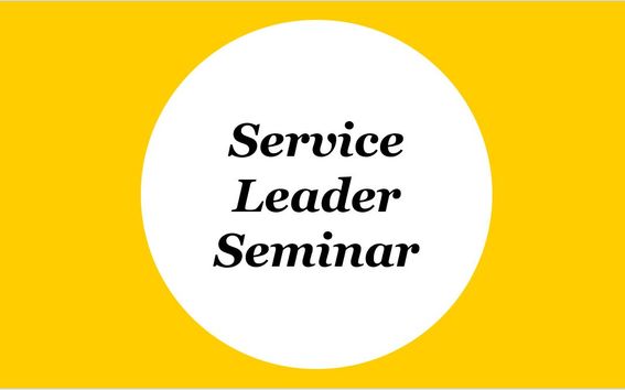 Service Leader Seminar logo with yellow backround