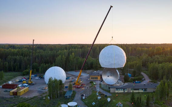 Changing the Aalto University's Metsähovi radio observatory radome. Photo: Kalle Kataila