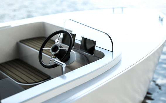 Beautiful electric powered boat Skand designed by Jean Munck and Laura Hietala.