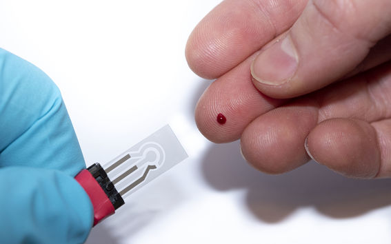finger-prick blood sample