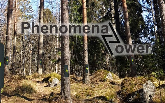 a header image with text "phenomenal power" with a forest in the background