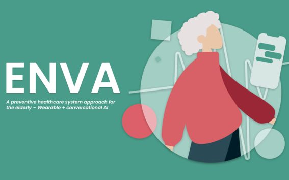 Concept image for Enva showing the logo and an illustration of a lady