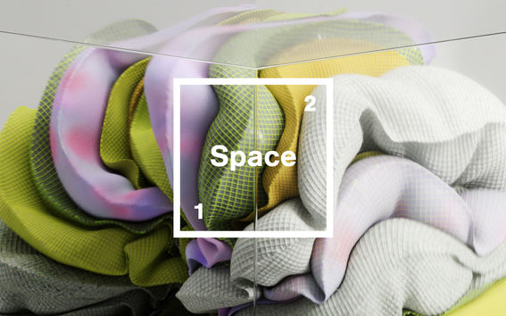 Still of textile innovation animation with Space 21 logo on top.