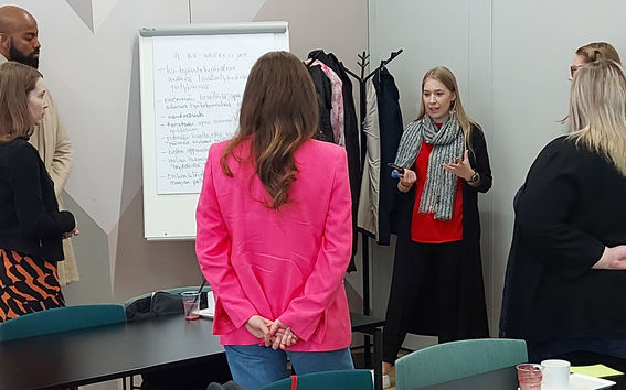 Partner companies' representatives and student council members in the workshop on May 2022 (photographer: Milja Koski)