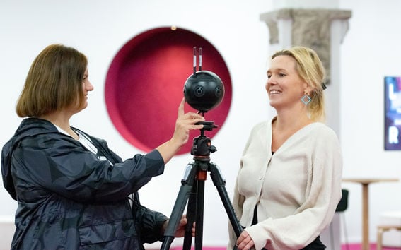360-camera operated by Sofia Sevon and Taija Votkin in the Learning centre, photo by Valeria Azovskaya 2022