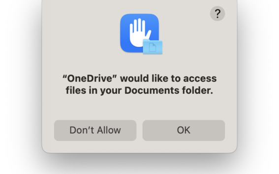 Warning you get when an app accesses Documents the first time