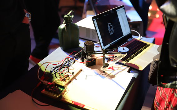 Device that draws a picture from computer to paper at the Mechatronic Circus event.
