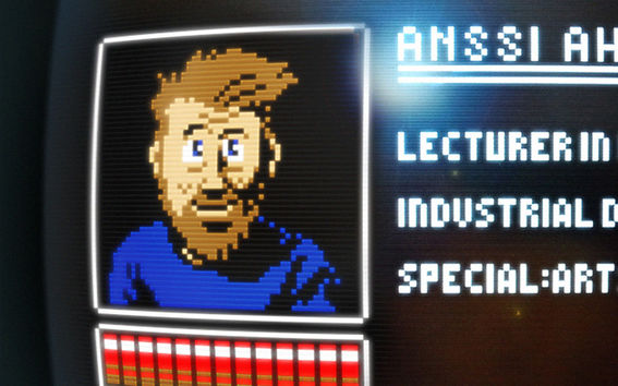 A gamified avatar representing lecturer Anssi Ahonen