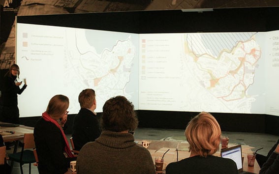 Stakeholders discussing Otaniemi land-use at ABE in November 2015.