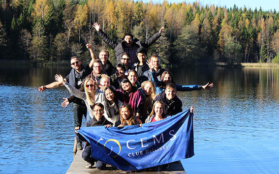 CEMS MIM students on trip to a summer cottage in autumn 2016.