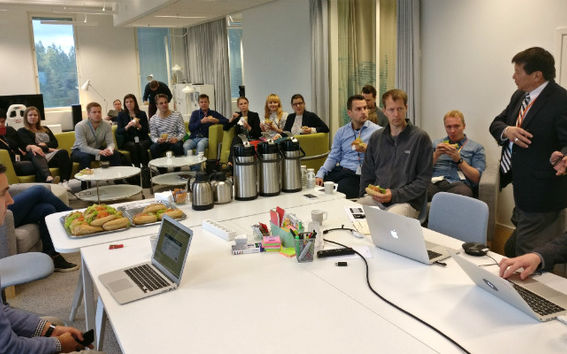 The Global Marketplaces research project visited funder companies. The meeting at Solteq inspired interest.