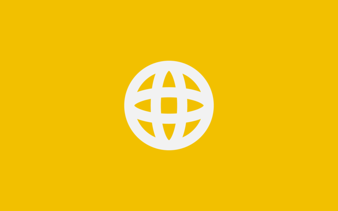 Icon of a globe on a yellow background