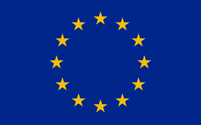 Euroopan lipussa on 12 kullanväristä tähteä ympyrämuodostelmassa.