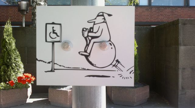 Accessible parking sign as understood by Pertti Jarla