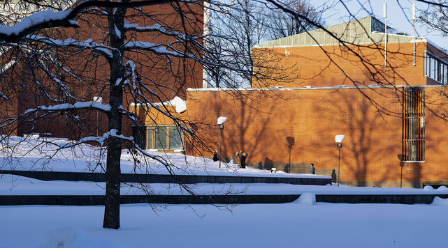 Aalto University campus in winter, photo by Anni Kääriä