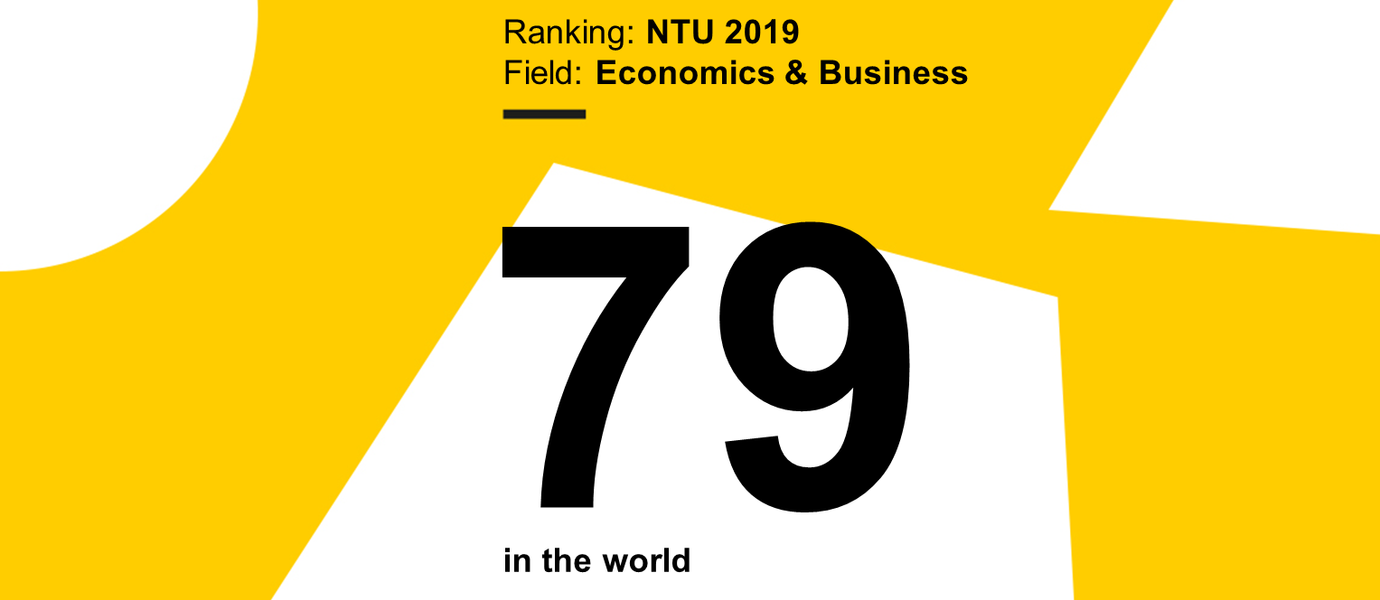 Infografiikkakuva talouden sijoituksesta NTU-rankingissa.