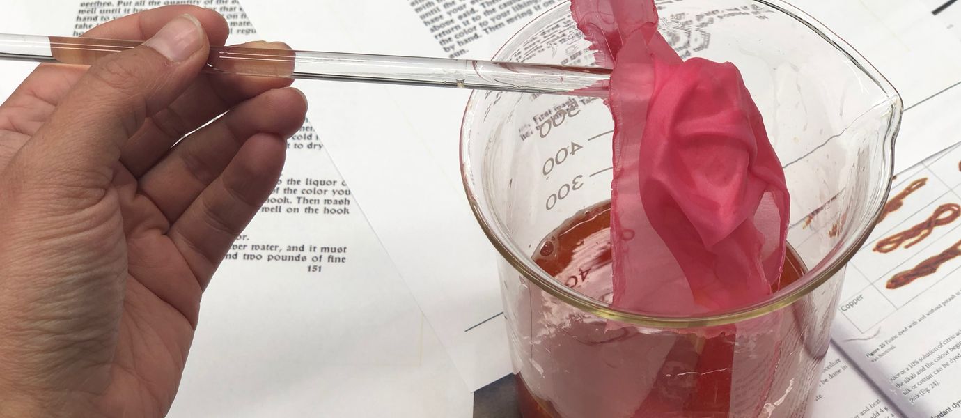 Testing 16th century dye recipes. Photo: Refashioning the Renaissance project, 2019
