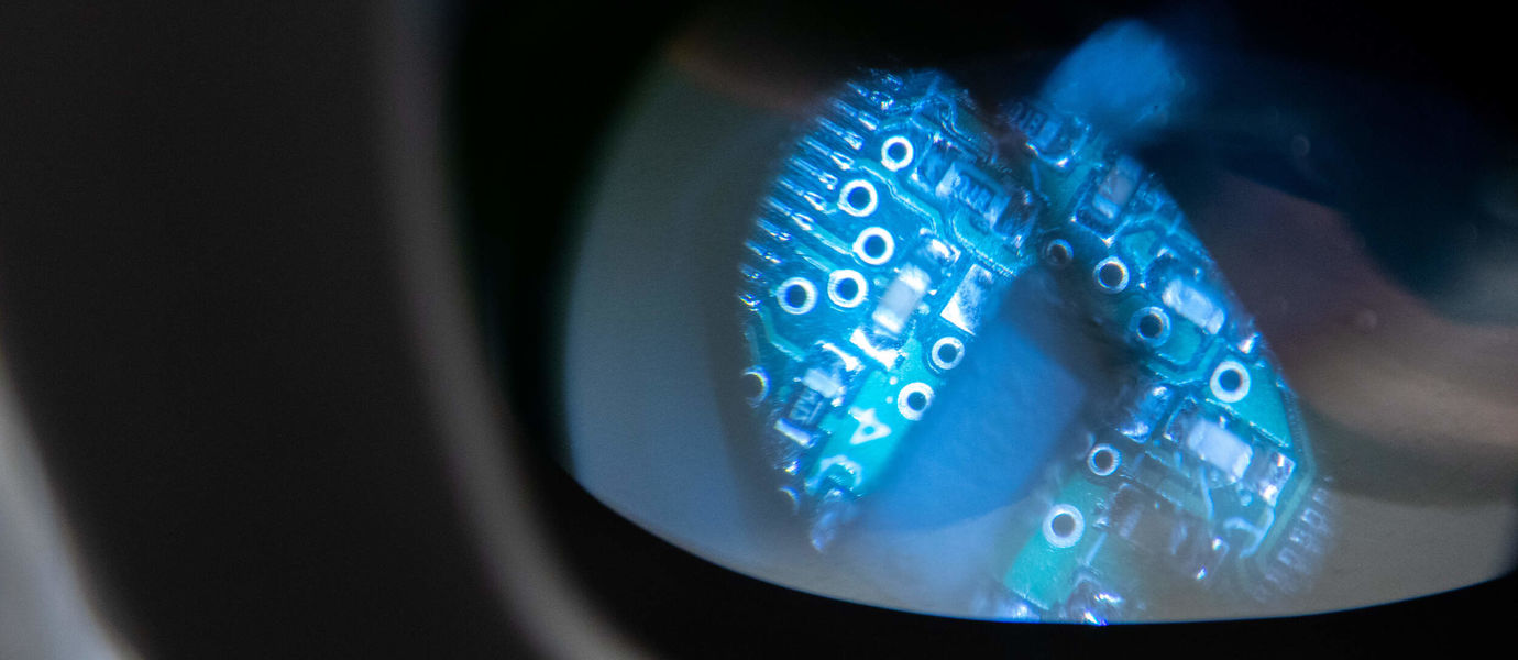 close-up shot of a printed circuit board