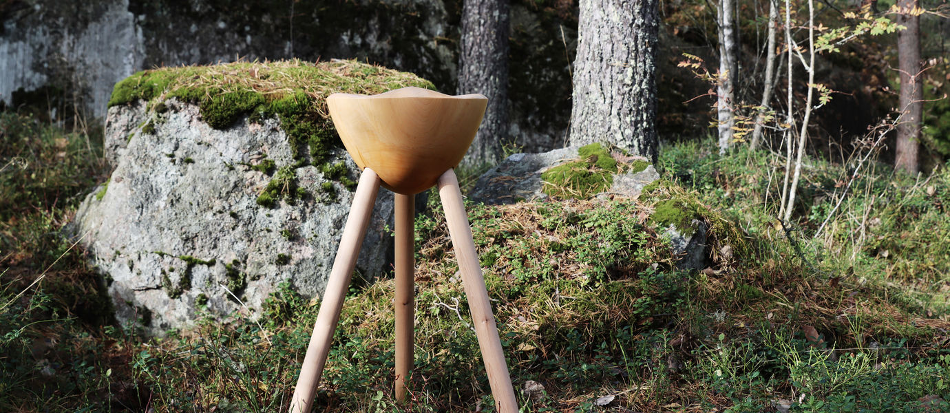 a stool in forest