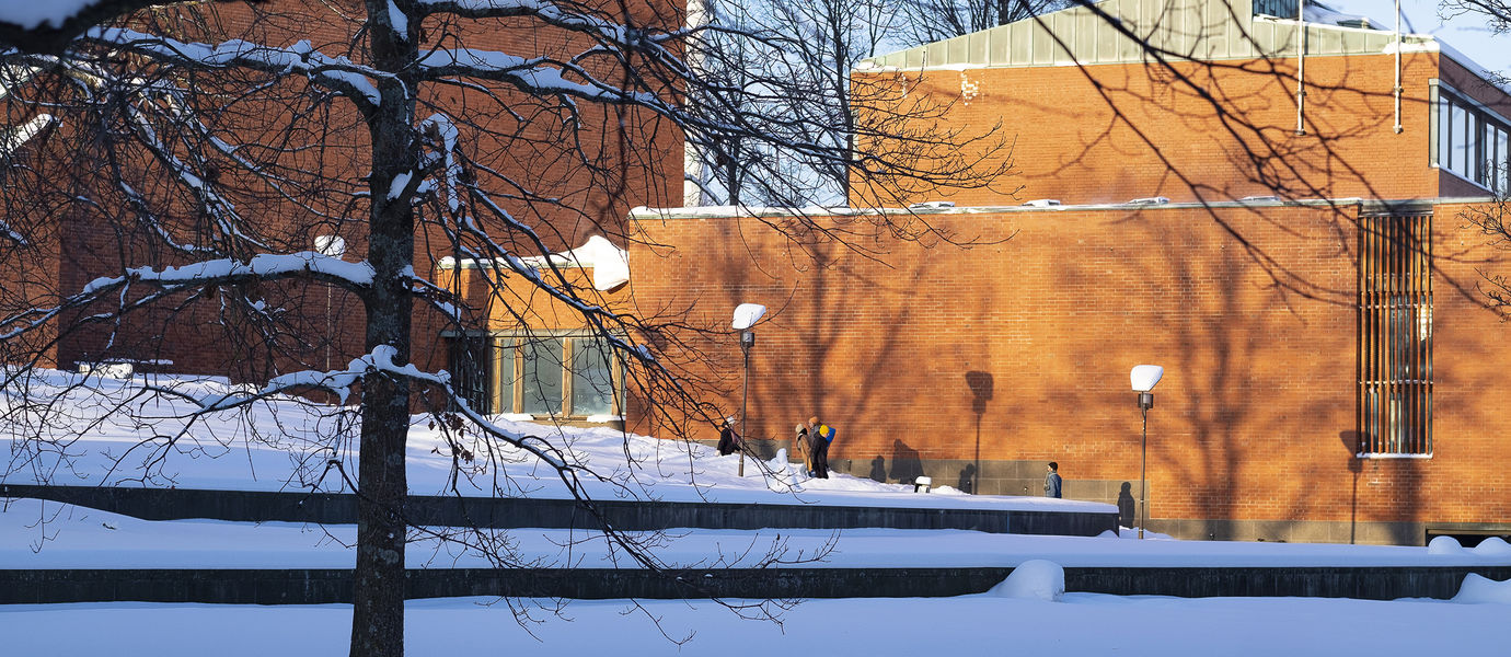 Aalto University campus in winter, photo by Anni Kääriä