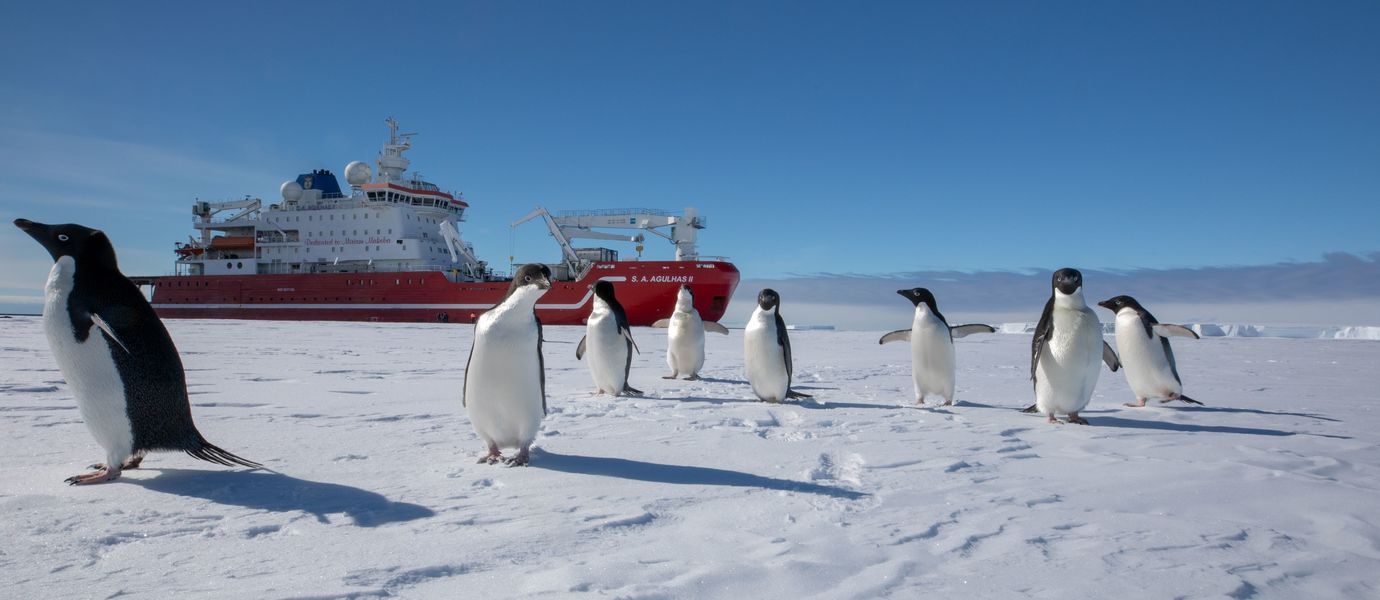S.A. Agulhas II in the Antarctic in 2015. Photo: Jukka Tuhkuri