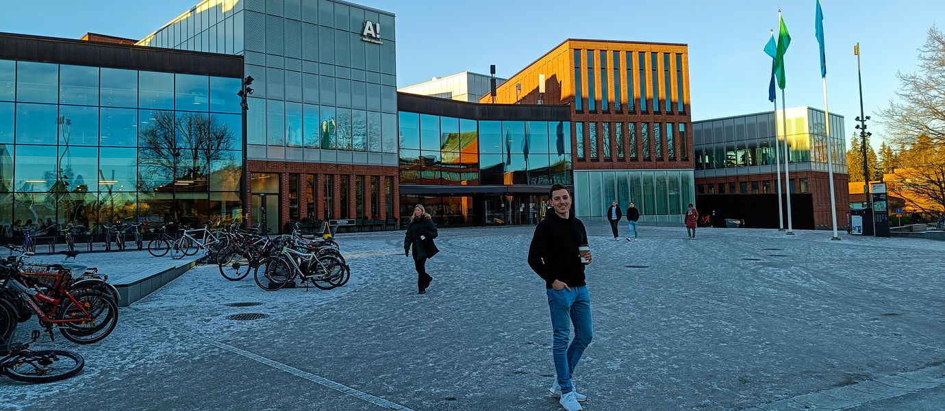 Stian Kroken at the Aalto University campus.