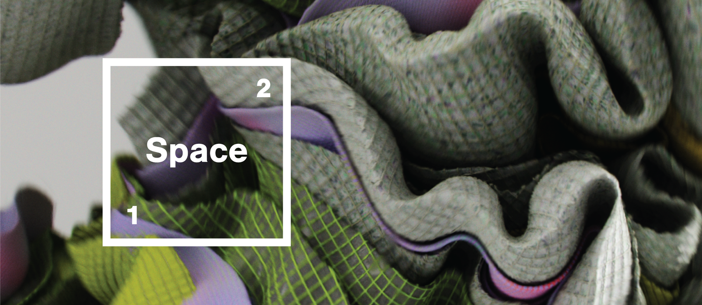 Still from textile innovation animation with white Space 21 logo.