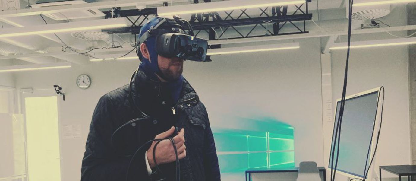 a person in VR goggles